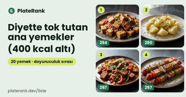 Diyette tok tutan yemekler