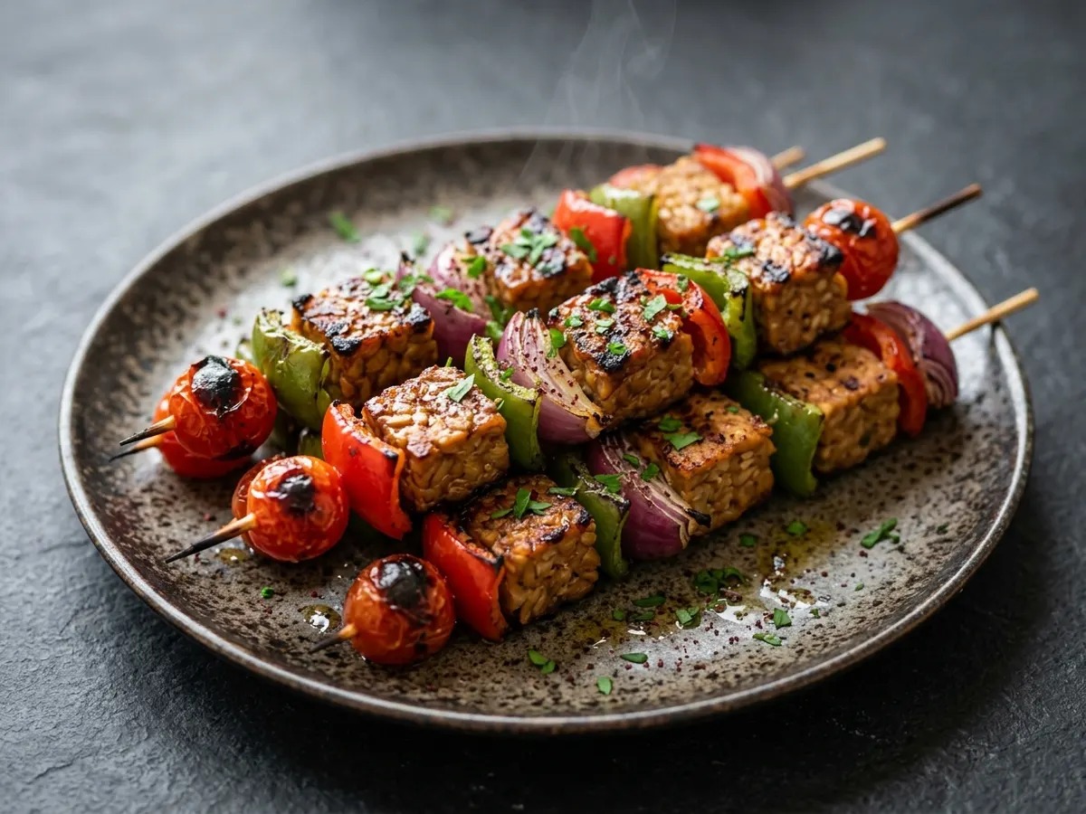 Tempeh şiş (sebzeli)